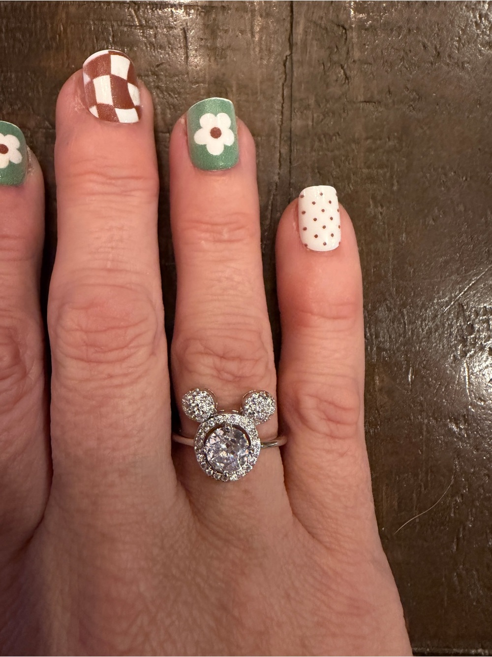 Sterling Silver Mickey Mouse Halo CZ Ring - White Crystal